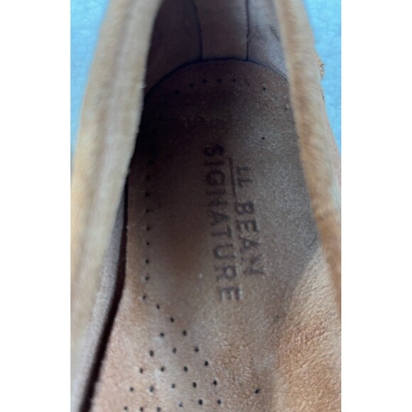 LL Bean Loafers Womens 8.5 Signature Handsewn Suede Shoes Coral Preppy Classic - Picture 2 of 15